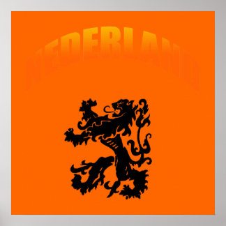 De leeuw Voetbal van Nederland Poster
