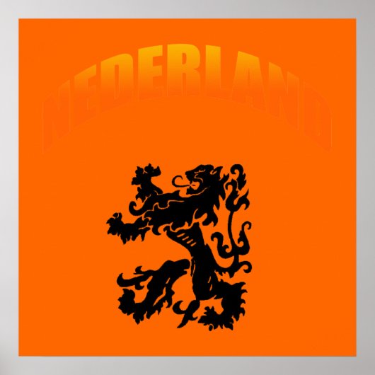 De leeuw Voetbal van Nederland Poster (Voorkant)