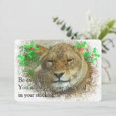 De leeuwin Kerstmis Feestdagenkaart (Staand voorkant)