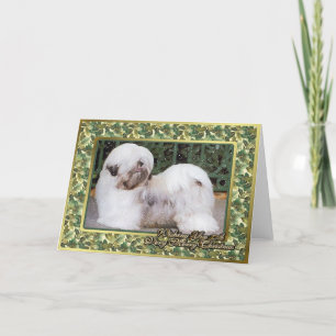 De Lege Kerstkaart van de Hond van Apso van Lhasa Feestdagen Kaart