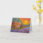 De lege Lavendel van de Kaart in de Provence (Gele Bloem)