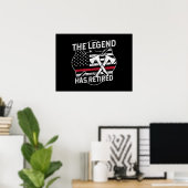 De legende heeft de brandweerwacht in dienst genom poster (Thuiskantoor)