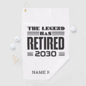 De legende heeft de persoonlijke pensionering inge golfhanddoek (Insitu)