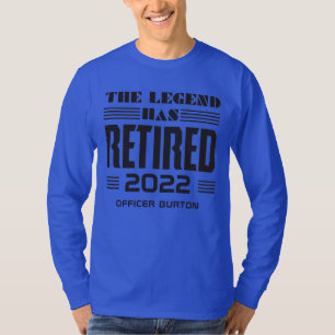 De legende heeft de persoonlijke pensionering inge t-shirt