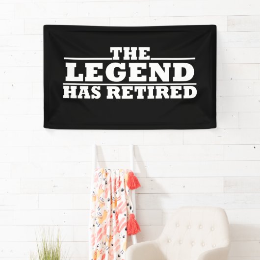 De legende heeft grappige pensioencitaten ingetrok spandoek (Insitu)