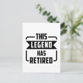 de legende heeft T-Shirt gepensioneerd Aankondigingskaart (Staand voorkant)