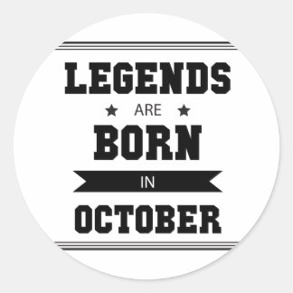 De legende is geboren in oktober ronde sticker