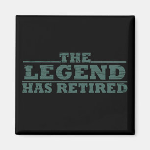 De legende is gestopt met grappig pensioen magneet