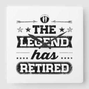 De legende is in ruste vierkante klok