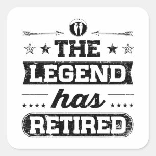 De legende is in ruste vierkante sticker