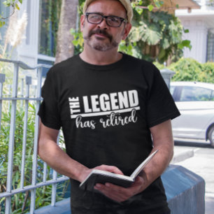 De legende is met pensioen t-shirt