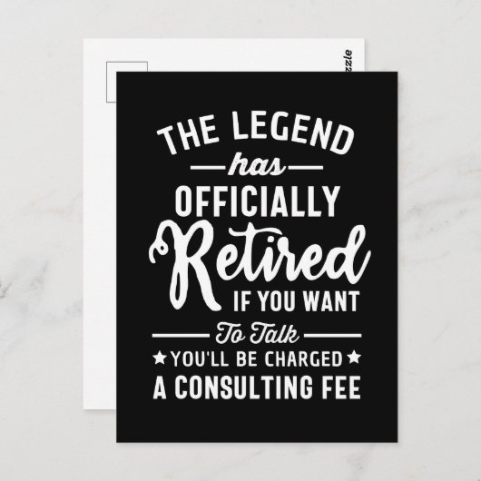 De legende is officieel met pensioen als je wilt briefkaart (Voorkant / Achterkant)