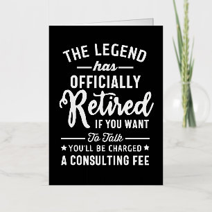 De legende is officieel met pensioen als je wilt folie feestdagenkaart