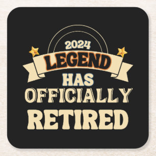 De legende is officieel met pensioen vierkante kartonnen onderzetter