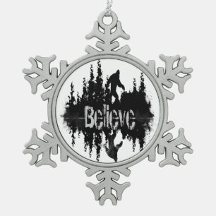 De legende Sasquatch, Big Foot Lake Reflection Tin Sneeuwvlok Ornament