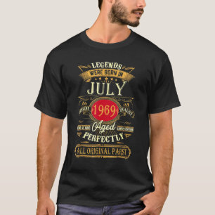 De legende werd geboren in juli 1969 53e verjaarda t-shirt