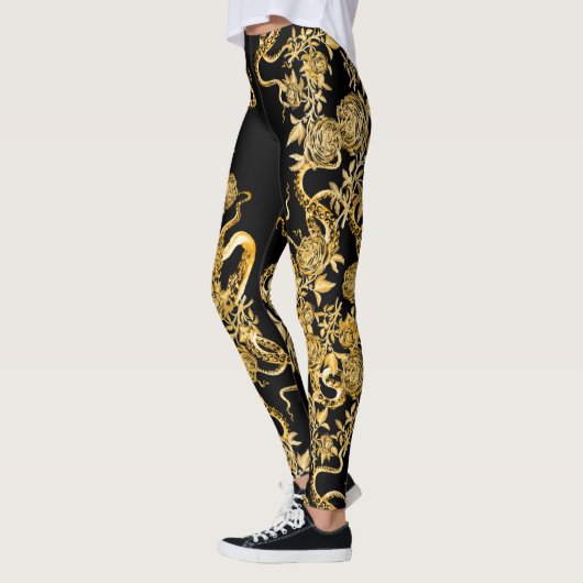 De Leggings Squid en Roos Black & Sepia (Links)