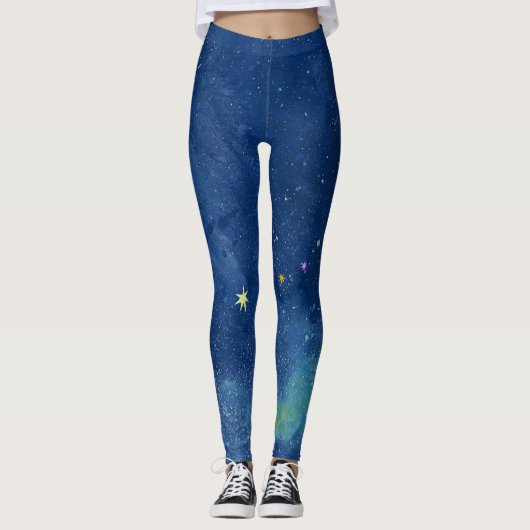 De Leggings van de sterrenhemel Capri (Voorkant)