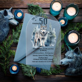 De leider van onze roedel Wolf 50ste verjaardagsfe Acryl Uitnodigingen