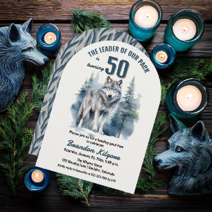 De leider van onze roedel Wolf 50ste verjaardagsfe Kaart