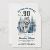 De leider van onze roedel Wolf 90ste verjaardagsfe Kaart (Voorkant)