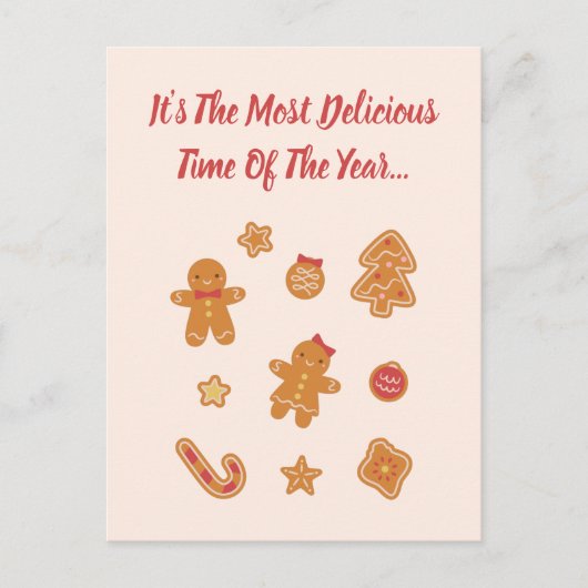De lekkerste tijd van het jaar Gingerbread Cookie Briefkaart (Voorkant)