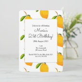 De Lemon 21e verjaardagsfeestje uitnodiging (Staand voorkant)