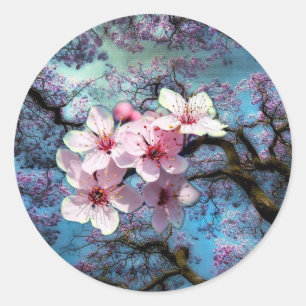 De lente is er ronde sticker