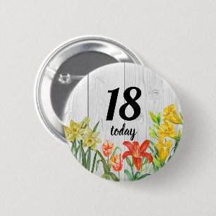 De Lente van de waterverf bloeit Ronde Button 5,7 Cm