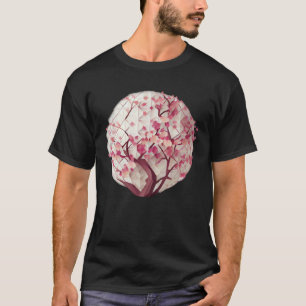 De lente van Geometrische Cherry Blossom Sphere T-shirt