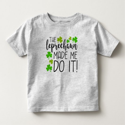 De Leprechaun deed het. Kinder Shirts (Voorkant)