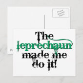 De leprechaun liet me het doen (bc) briefkaart (Voorkant / Achterkant)