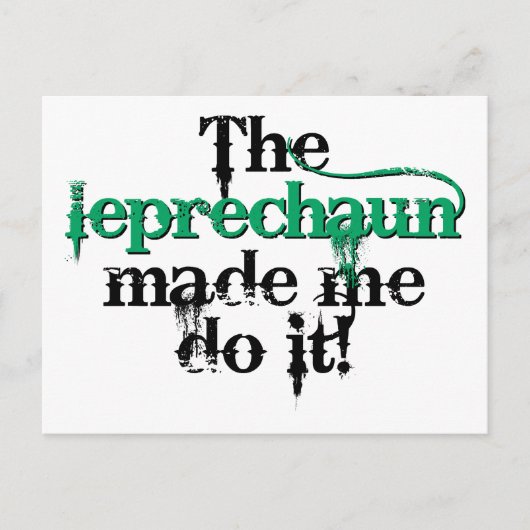 De leprechaun liet me het doen (bc) briefkaart (Voorkant)