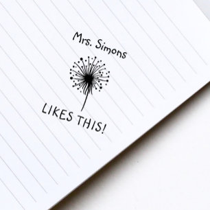 De leraar houdt van dat het Dandelion beloont Rubberstempel