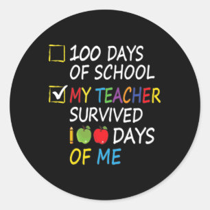 De leraar overleefde 100 dagen van mij leuke schoo ronde sticker