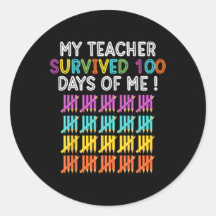 De leraar overleefde 100 dagen van mij leuke schoo ronde sticker