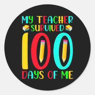 De leraar overleefde 100 dagen van mij op de 100st ronde sticker