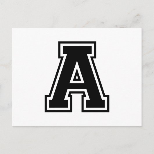De letter A, het Collegiate Alfabet Briefkaart (Voorkant)