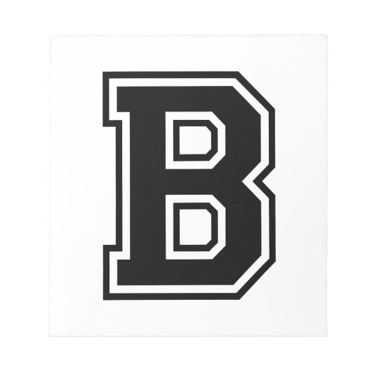 De letter B, Collegiate Alphabet Notitieblok (Voorkant)