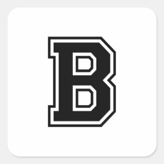 De letter B, Collegiate Alphabet Vierkante Sticker