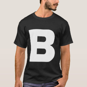 De letter B Hoofdletter Plain Witte vetgedrukte te T-shirt