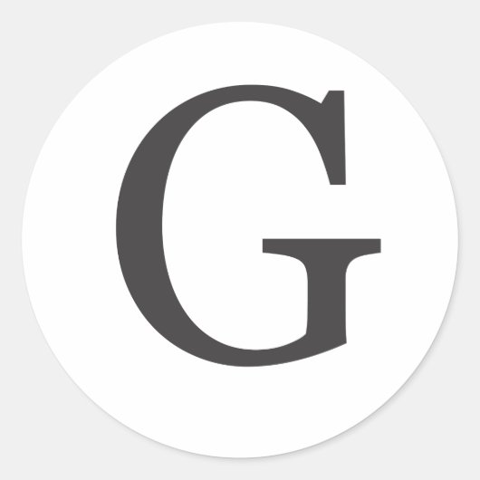 "de letter G" Ronde Sticker (Voorkant)