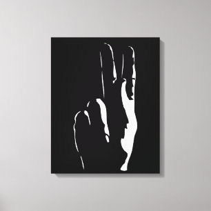 de letter K in gebarentaal Canvas Afdruk