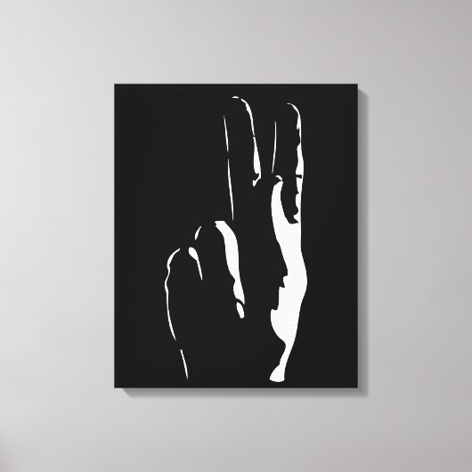 de letter K in gebarentaal Canvas Afdruk (Voorkant)