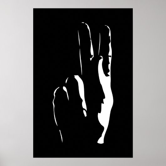 de letter K in gebarentaal Poster (Voorkant)