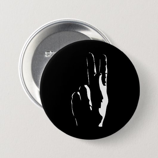 de letter K in gebarentaal Ronde Button 7,6 Cm (Voorkant /achterkant)