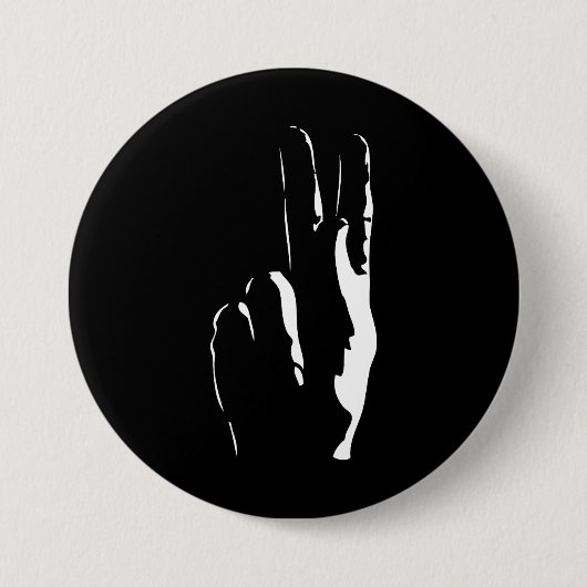 de letter K in gebarentaal Ronde Button 7,6 Cm (Voorkant)