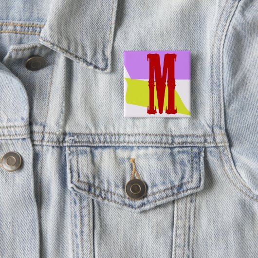 De Letter M Square Button (In situ)