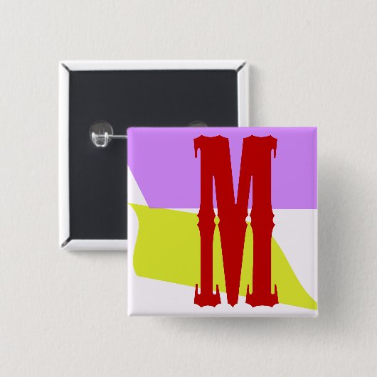 De Letter M Square Button (Voorkant /achterkant)