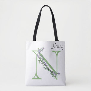 De letter N, Monogram Lavendel Eucalyptus Draagtas